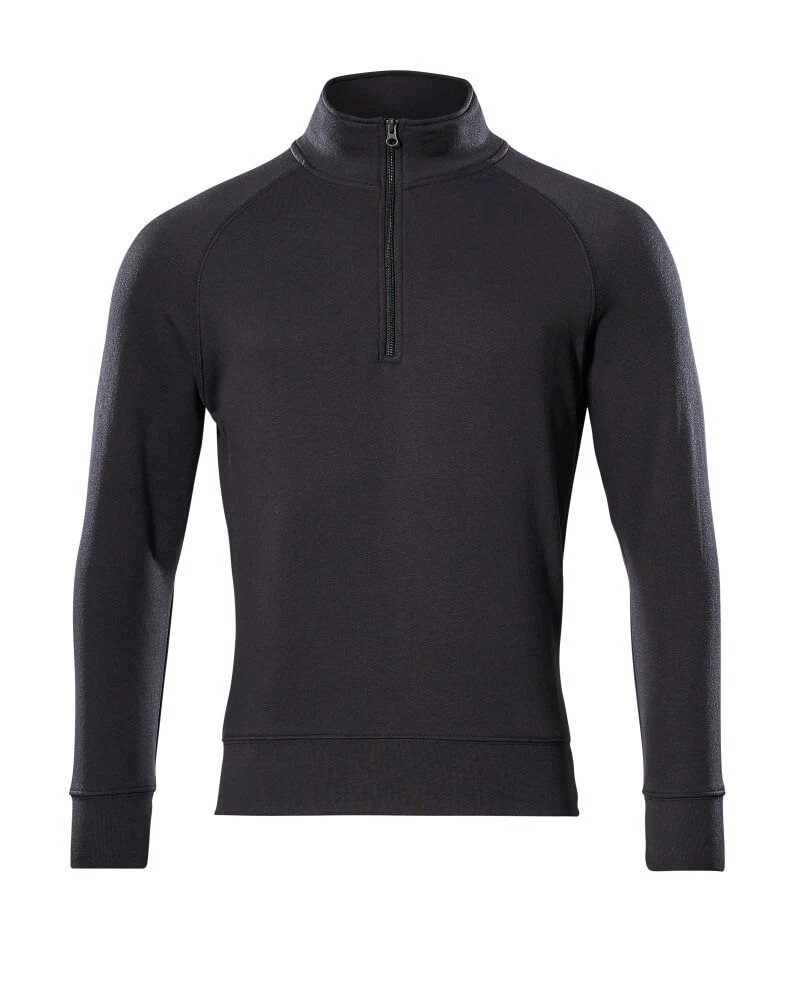 Crossover Sweatshirt mit kurzem Reißverschluss