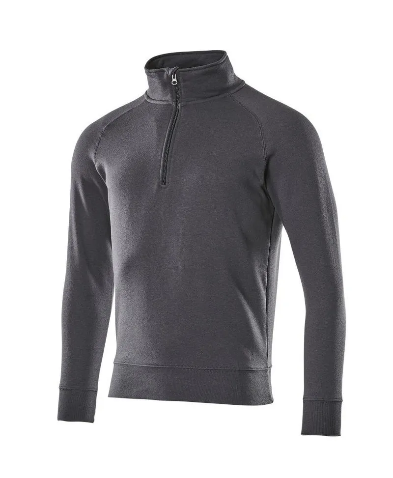 Crossover Sweatshirt mit kurzem Reißverschluss