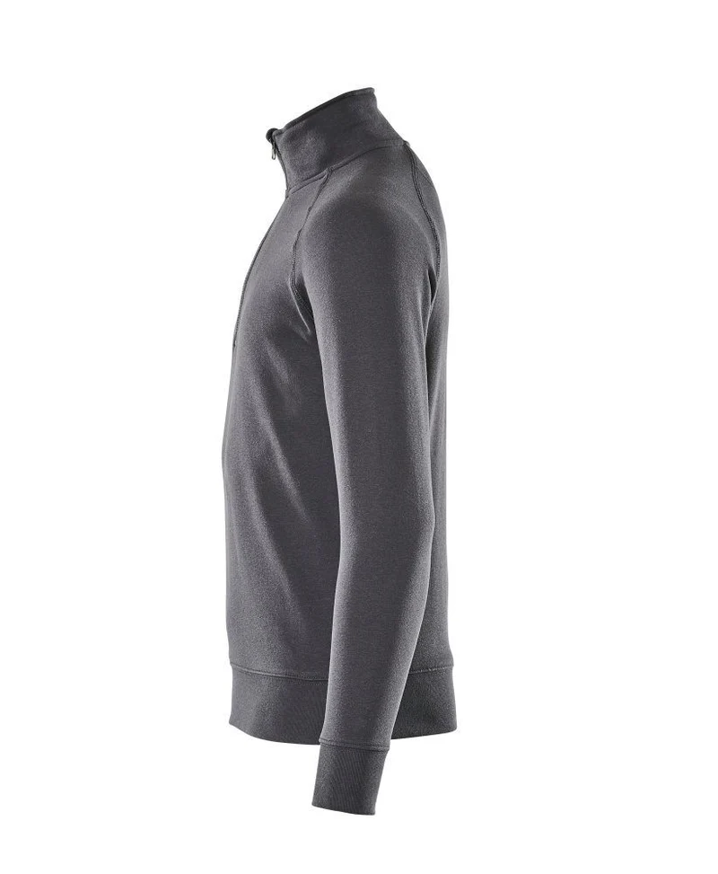 Crossover Sweatshirt mit kurzem Reißverschluss