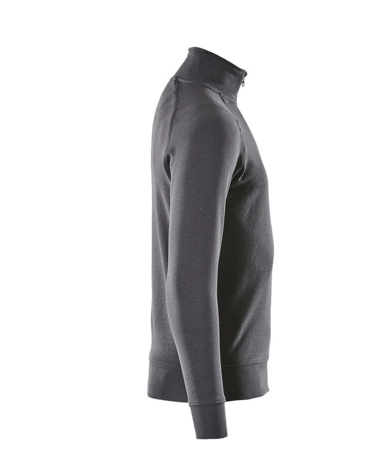 Crossover Sweatshirt mit kurzem Reißverschluss