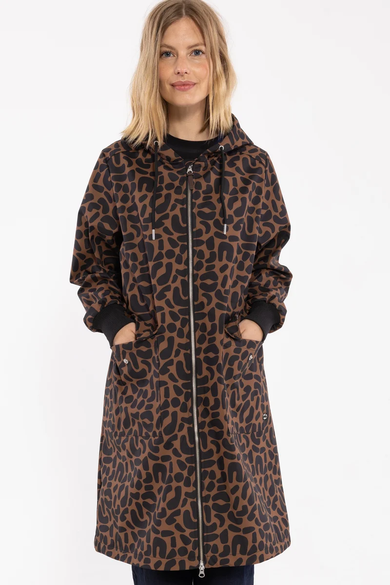 Danemarselisborg Brushed Shell Parka Brown/ Black UNILEOPARD