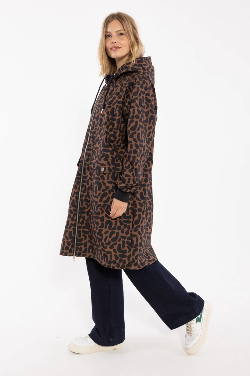 Danemarselisborg Brushed Shell Parka Brown/ Black UNILEOPARD