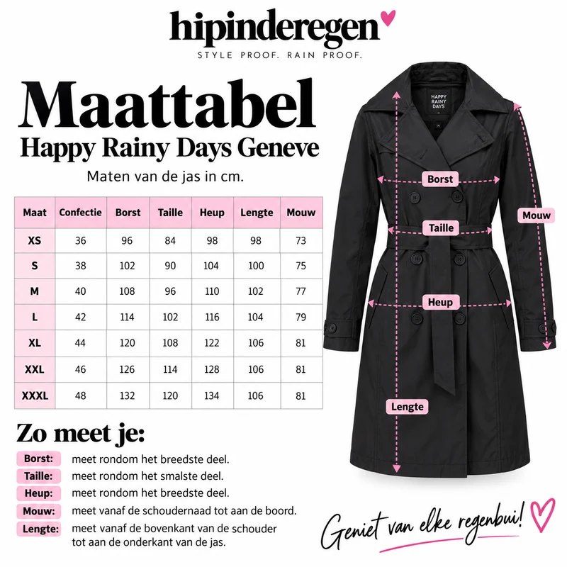 Happy Rainy Days Trenchcoat Geneve Donkerrood