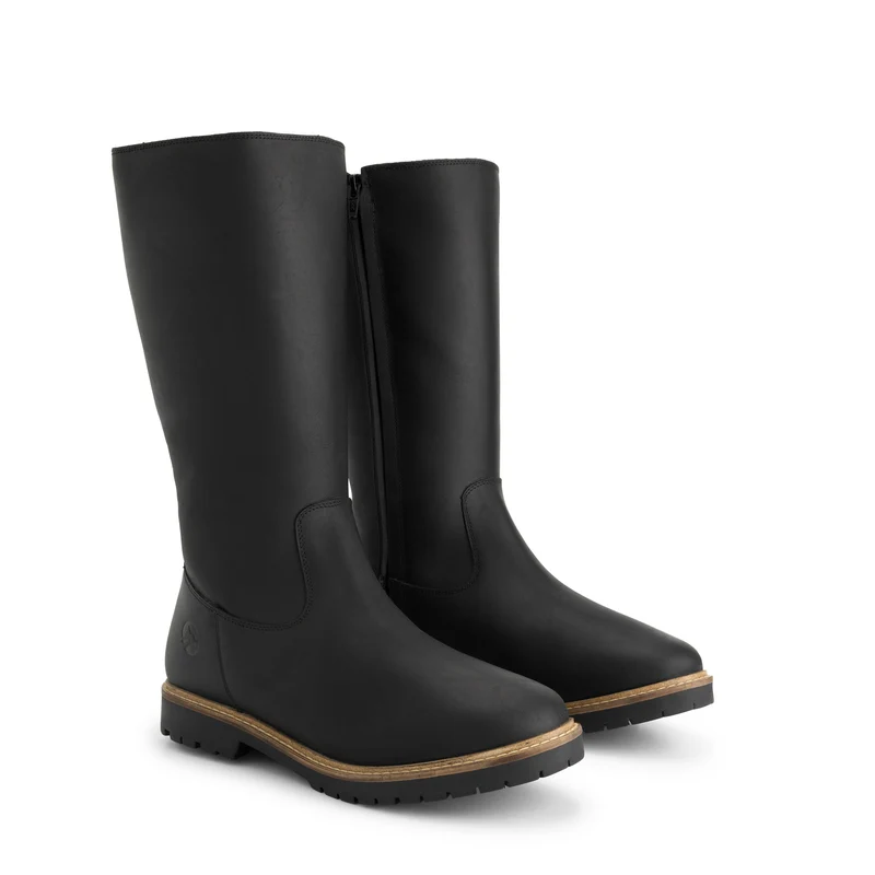 Jarvik Damen – Hohe Stiefel – Mit Wolle gefüttert – Schwarz