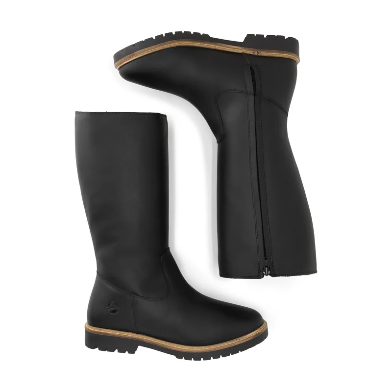 Jarvik Damen – Hohe Stiefel – Mit Wolle gefüttert – Schwarz