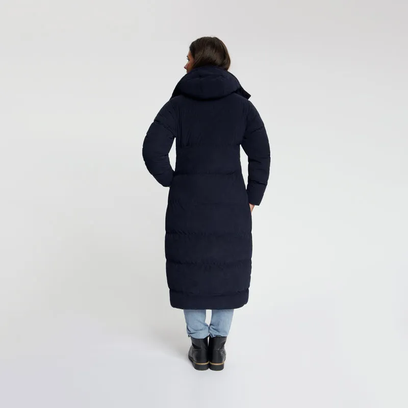 Unni Damen – Daunen-Winterjacke – Cord – Marineblau