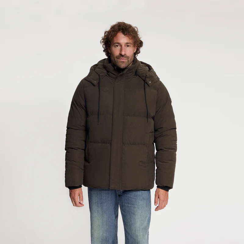 Ulf Herren – Daunen-Winterjacke – Cord – Dunkelbraun