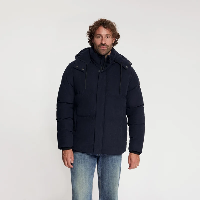 Ulf Herren – Daunen-Winterjacke – Cord – Marineblau