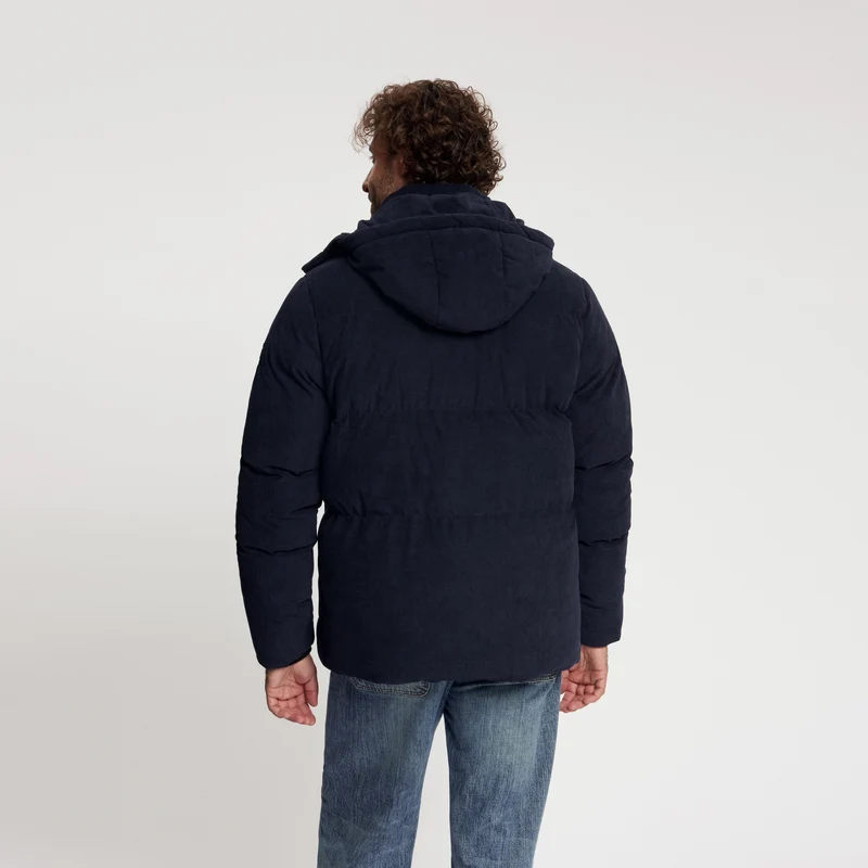 Ulf Herren – Daunen-Winterjacke – Cord – Marineblau
