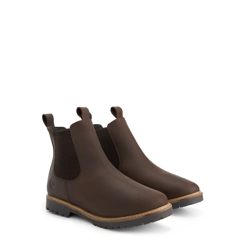 Thisted Damen – Chelsea-Stiefel – mit Wolle gefüttert – Dunkelbraun