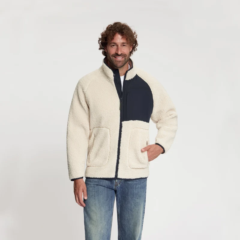 Omar Herren – Outdoor-Weste – Teddy – Cremeweiß