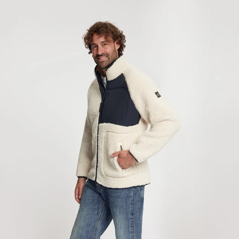 Omar Herren – Outdoor-Weste – Teddy – Cremeweiß