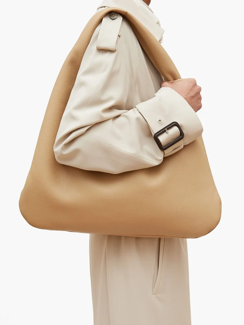 Grained-leather shoulder bag
