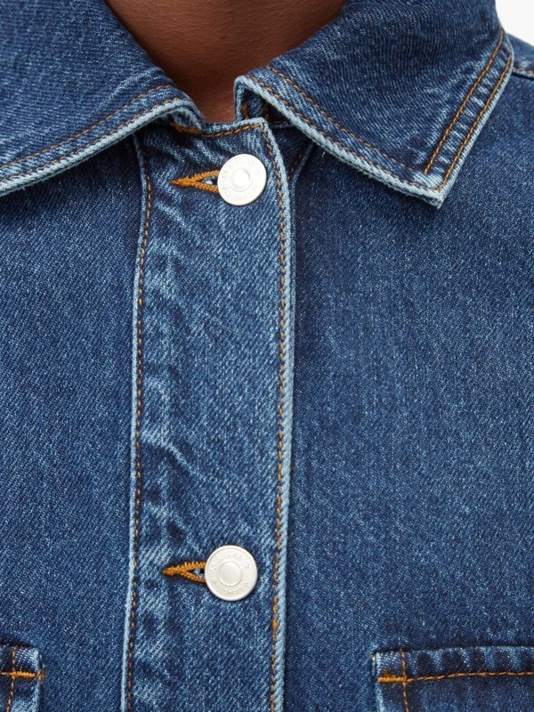 Belted denim safari jacket