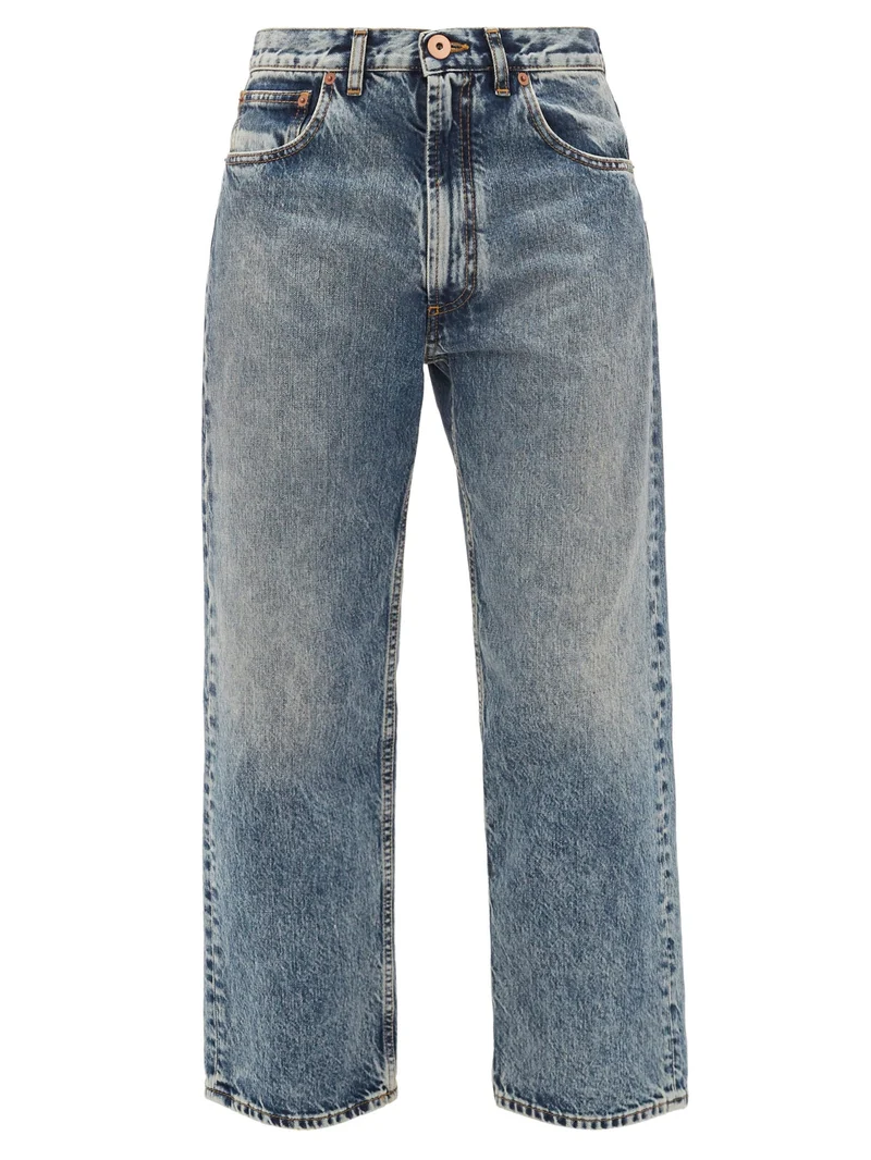 Boyfriend-fit straight-leg jeans