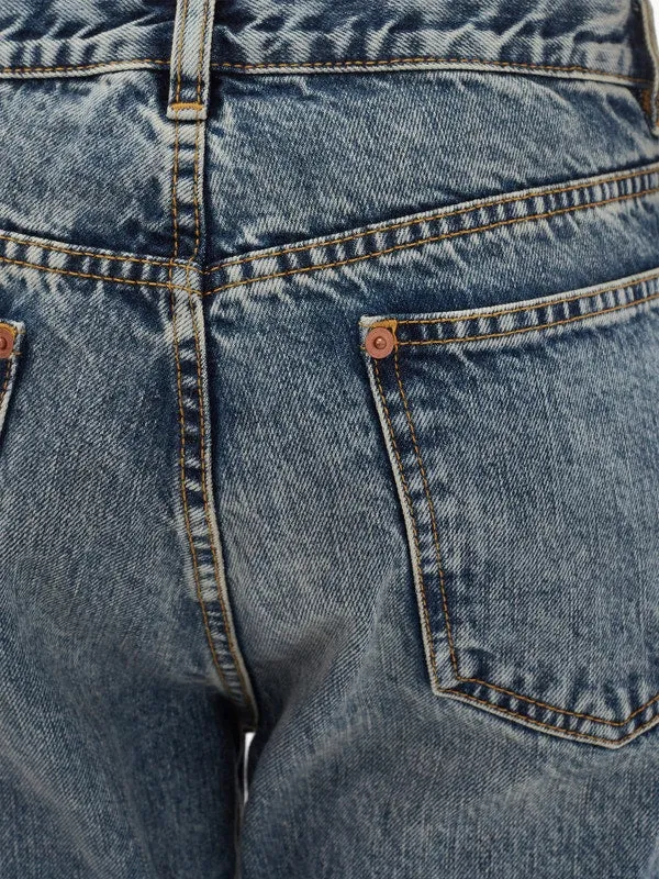 Boyfriend-fit straight-leg jeans