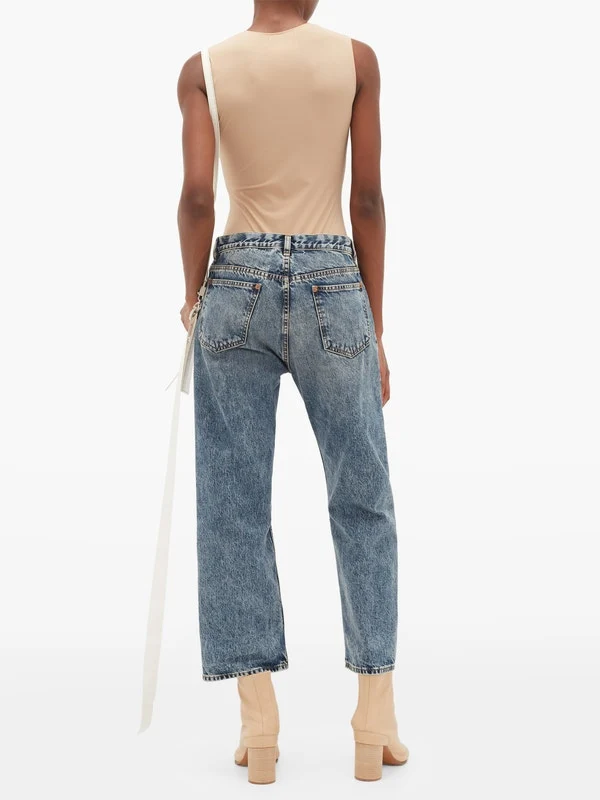 Boyfriend-fit straight-leg jeans