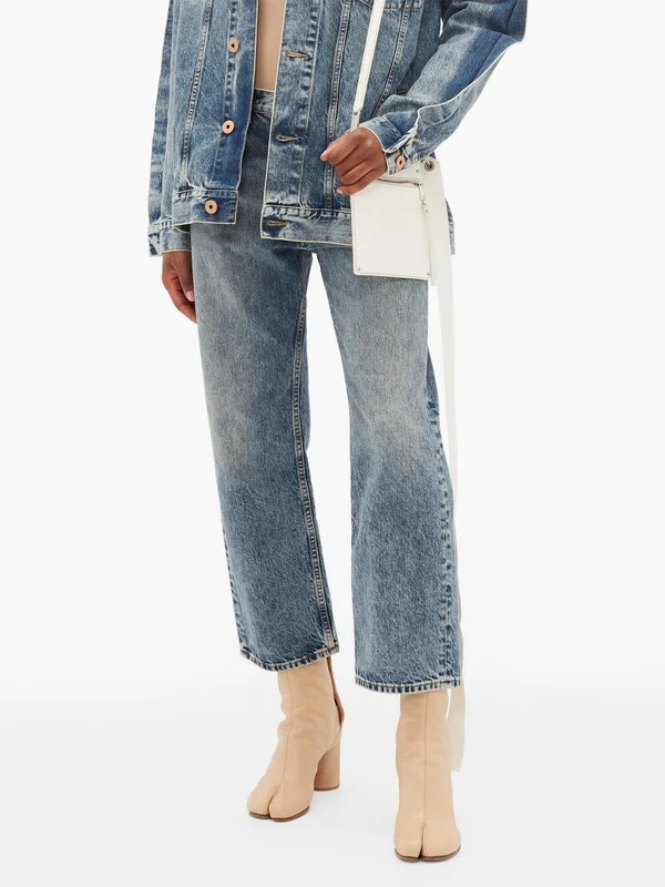 Boyfriend-fit straight-leg jeans