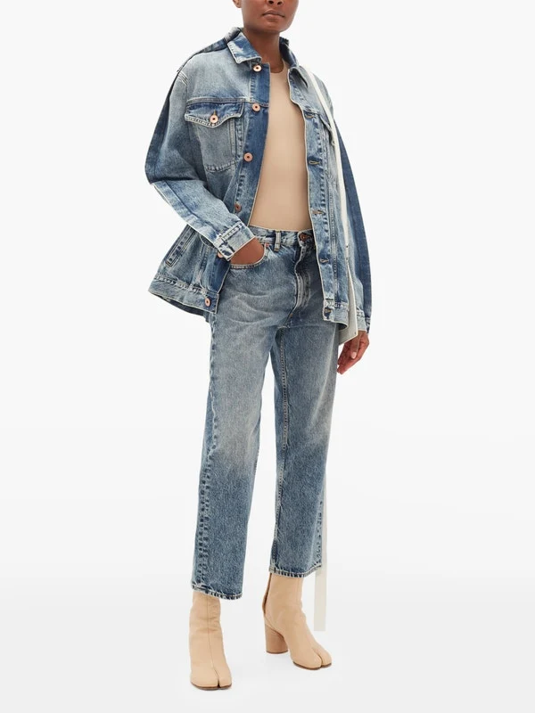 Boyfriend-fit straight-leg jeans