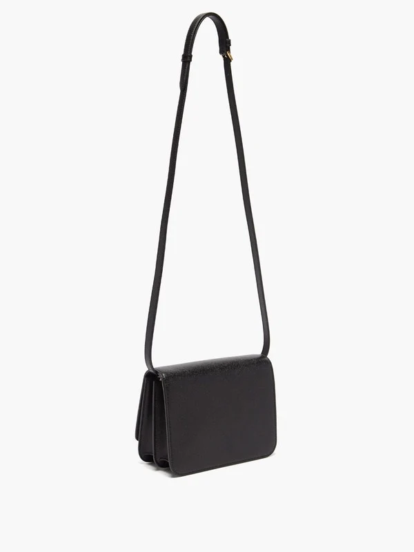 TB monogram grained-leather cross-body bag