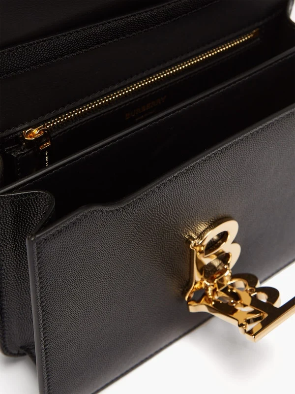 TB monogram grained-leather cross-body bag