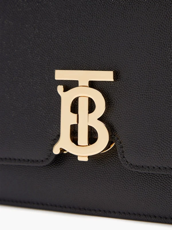 TB monogram grained-leather cross-body bag