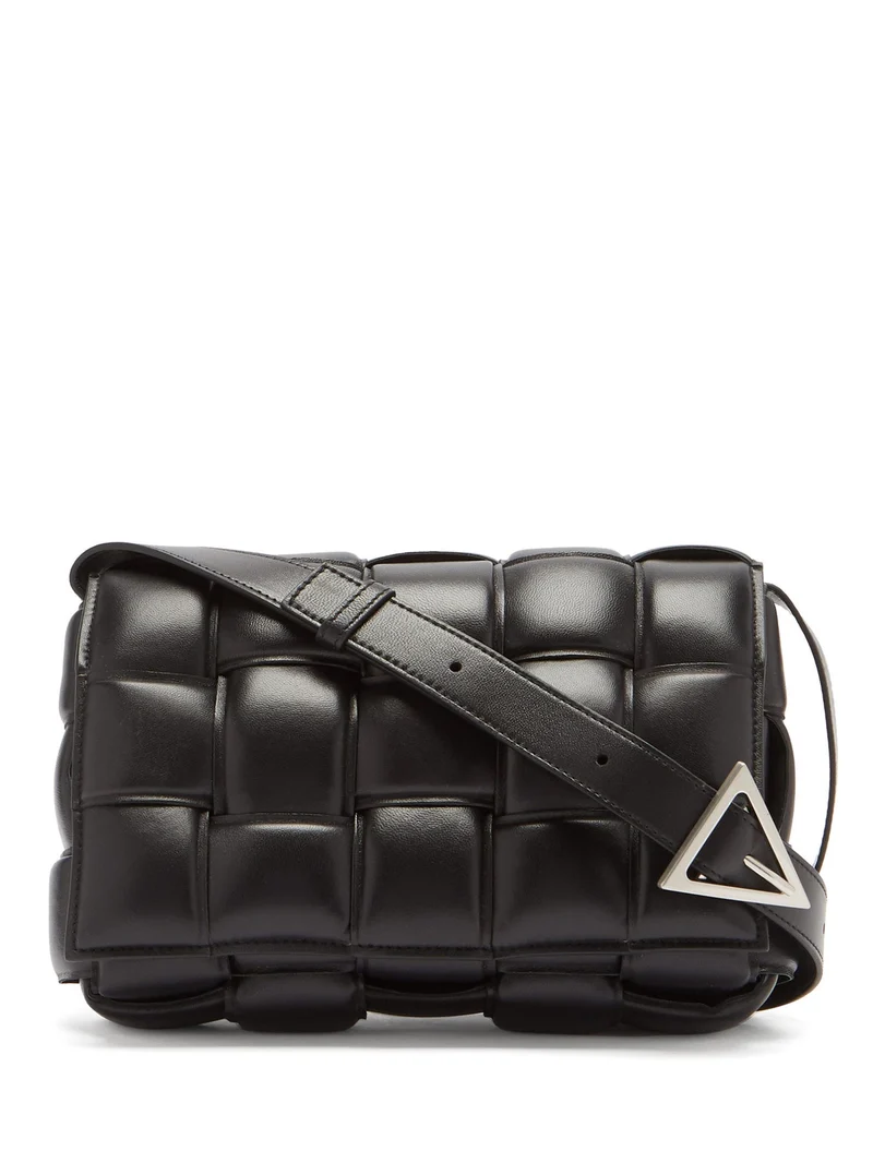 Padded Cassette Intrecciato leather cross-body bag