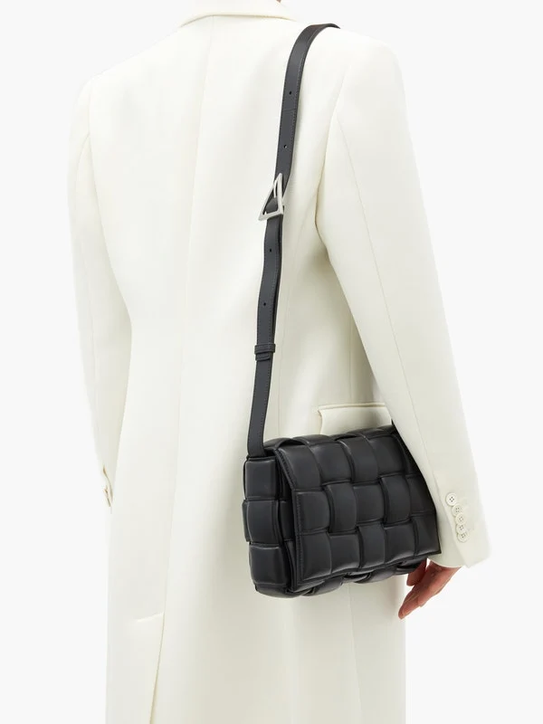 Padded Cassette Intrecciato leather cross-body bag