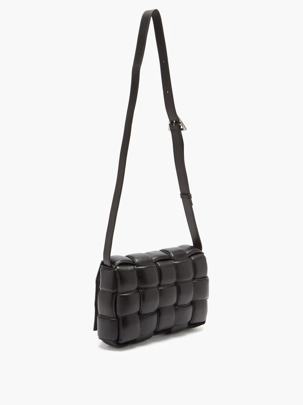 Padded Cassette Intrecciato leather cross-body bag