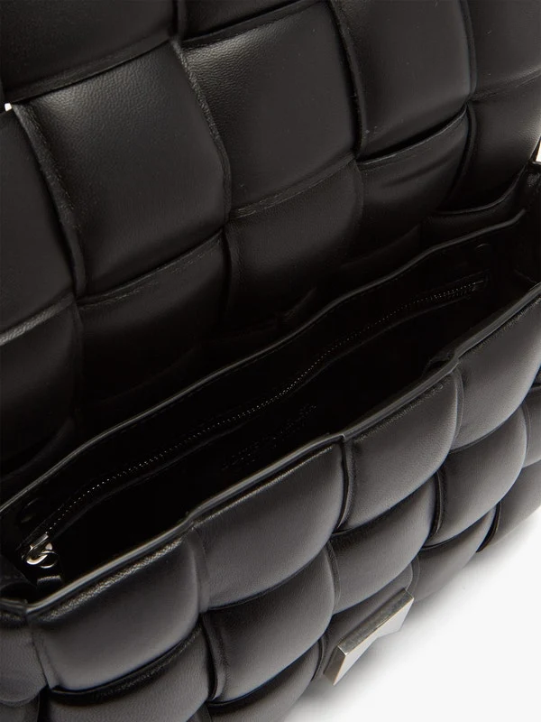 Padded Cassette Intrecciato leather cross-body bag