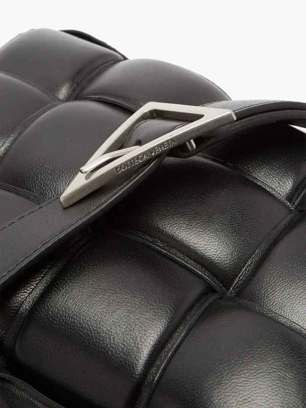 Padded Cassette Intrecciato leather cross-body bag