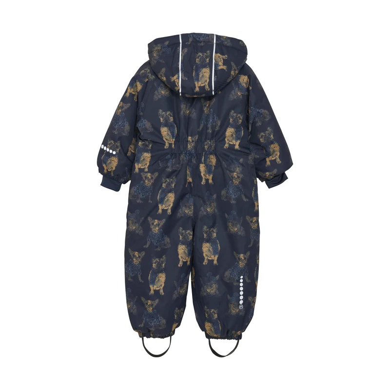 Schneeanzug Hundeprint blau