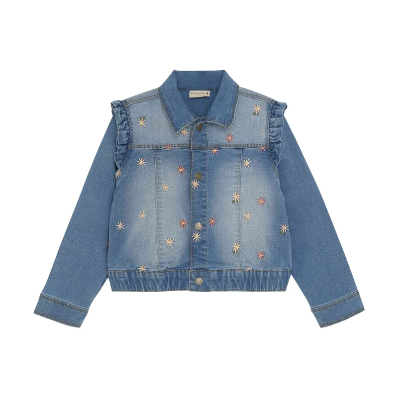 Jeansjacke mit bunten Sternchen
