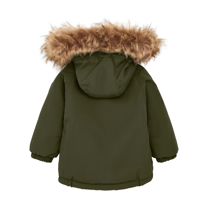 Color Kids - Parka W. Fake Fur grün