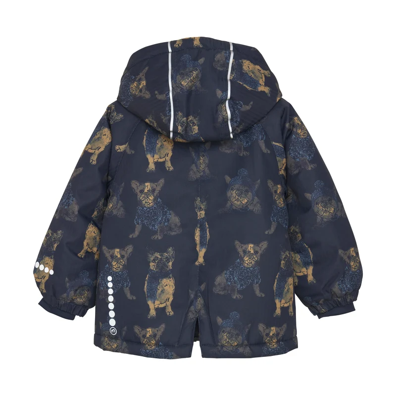 Winterjacke Hundeprint blau