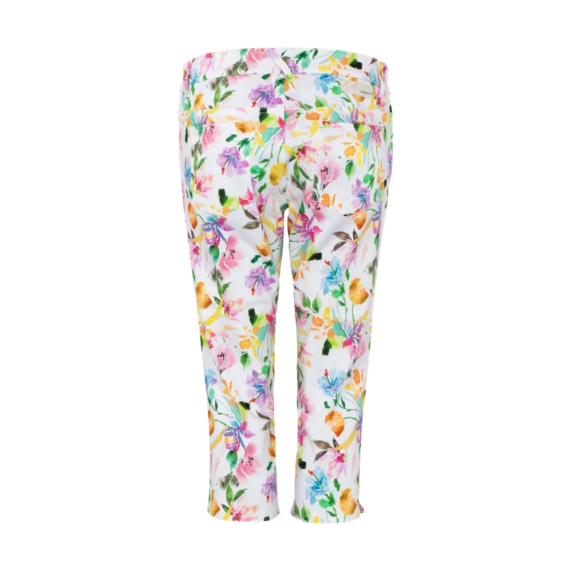 Alberto MONA-C - WR Flowers Golfhose Damen 34 weiß/bunt