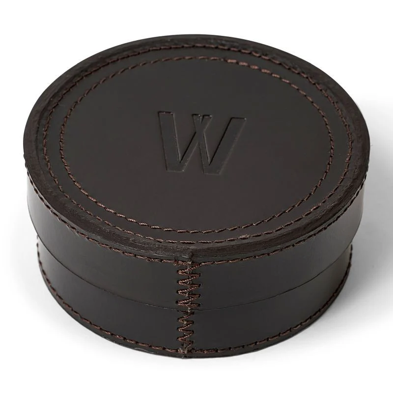 Waidmanns Leder Untersetzer – 6er-Set Dunkelbraun