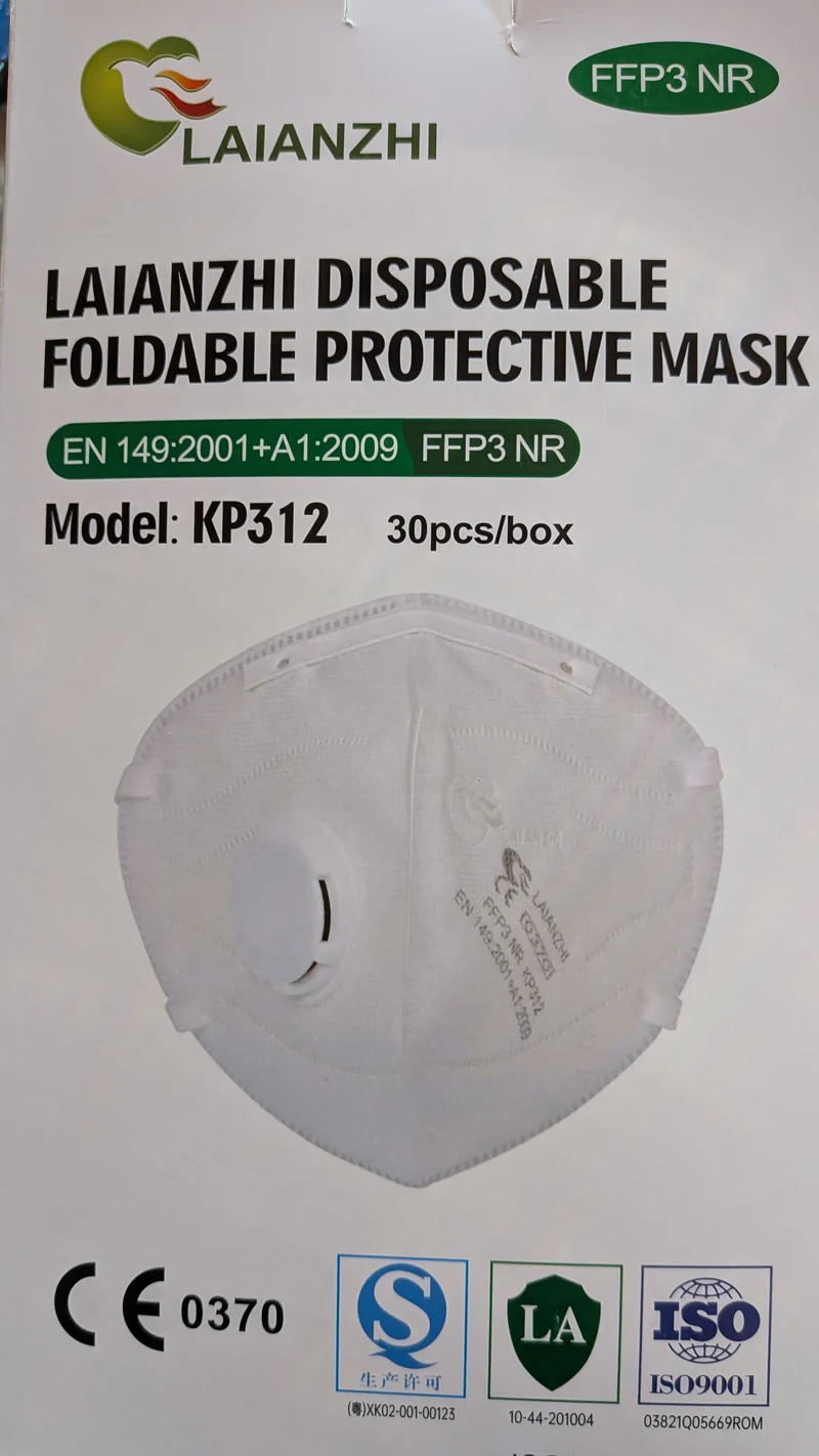 30 Stück Feinstaubmasken Faltmasken FFP3 mit Ausatmungsventil