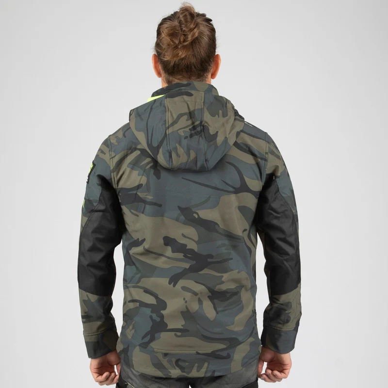 BOREL - BLOUSON DE TRAVAIL EN SOFTSHELL - 1511 | Woodland / Jaune fluo