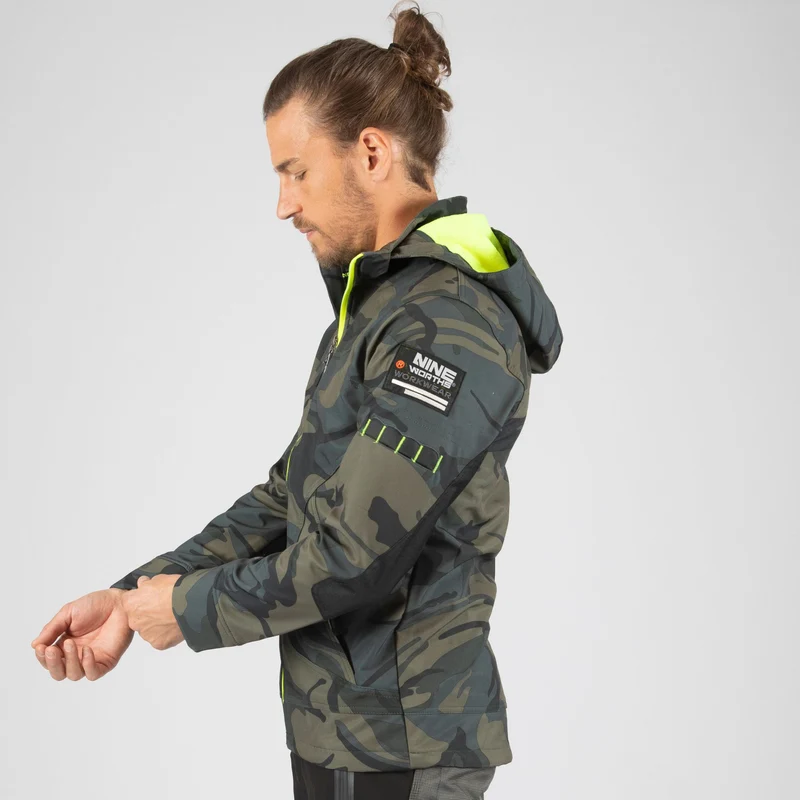 BOREL - BLOUSON DE TRAVAIL EN SOFTSHELL - 1511 | Woodland / Jaune fluo