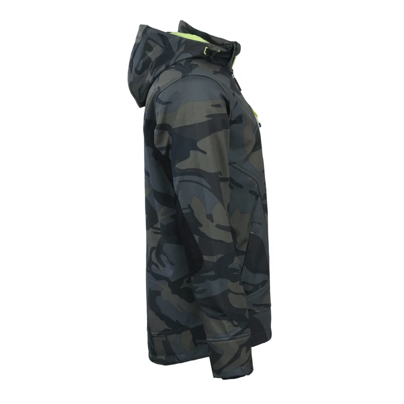 BOREL - BLOUSON DE TRAVAIL EN SOFTSHELL - 1511 | Woodland / Jaune fluo