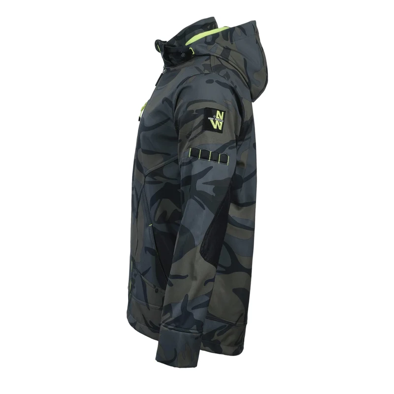 BOREL - BLOUSON DE TRAVAIL EN SOFTSHELL - 1511 | Woodland / Jaune fluo