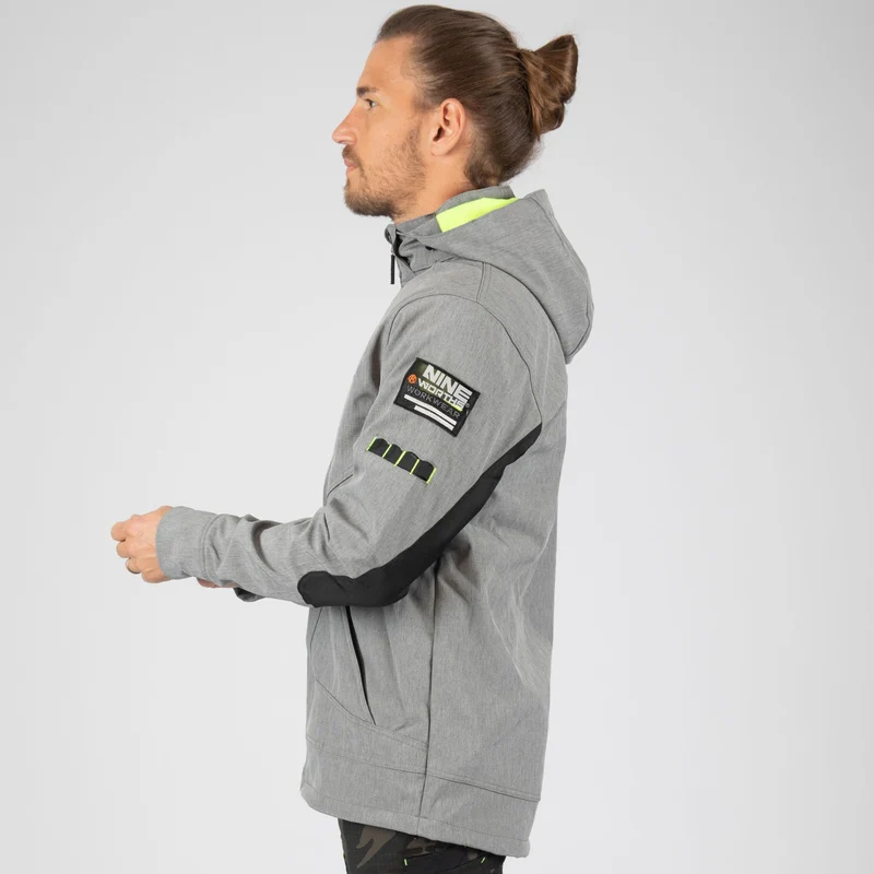 BOREL - BLOUSON DE TRAVAIL EN SOFTSHELL - 1511 | Gris chiné / Jaune fluo