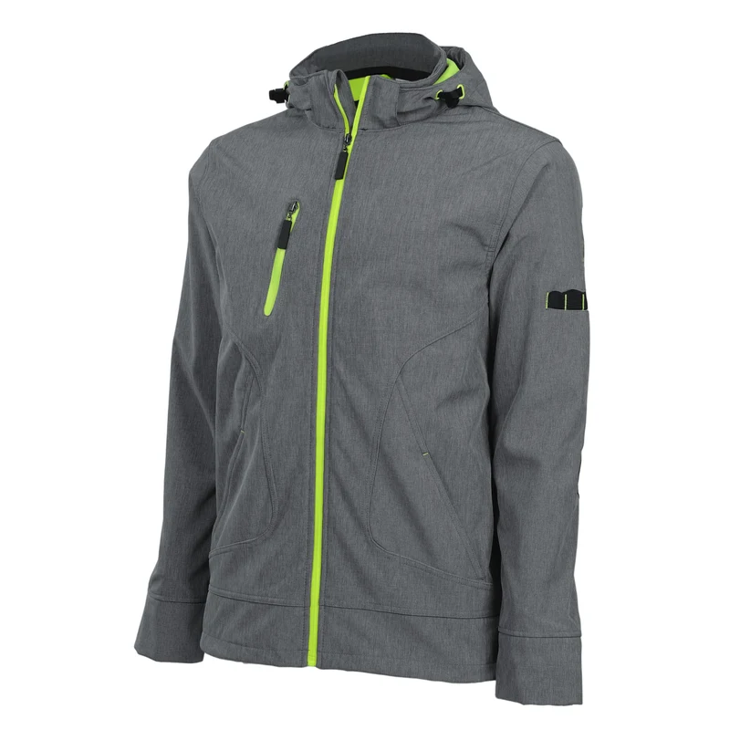 BOREL - BLOUSON DE TRAVAIL EN SOFTSHELL - 1511 | Gris chiné / Jaune fluo