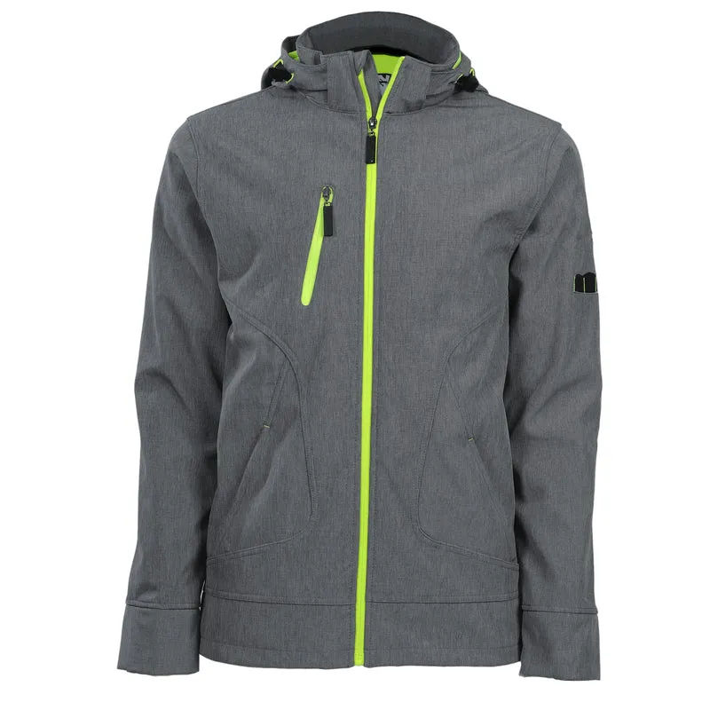 BOREL - BLOUSON DE TRAVAIL EN SOFTSHELL - 1511 | Gris chiné / Jaune fluo