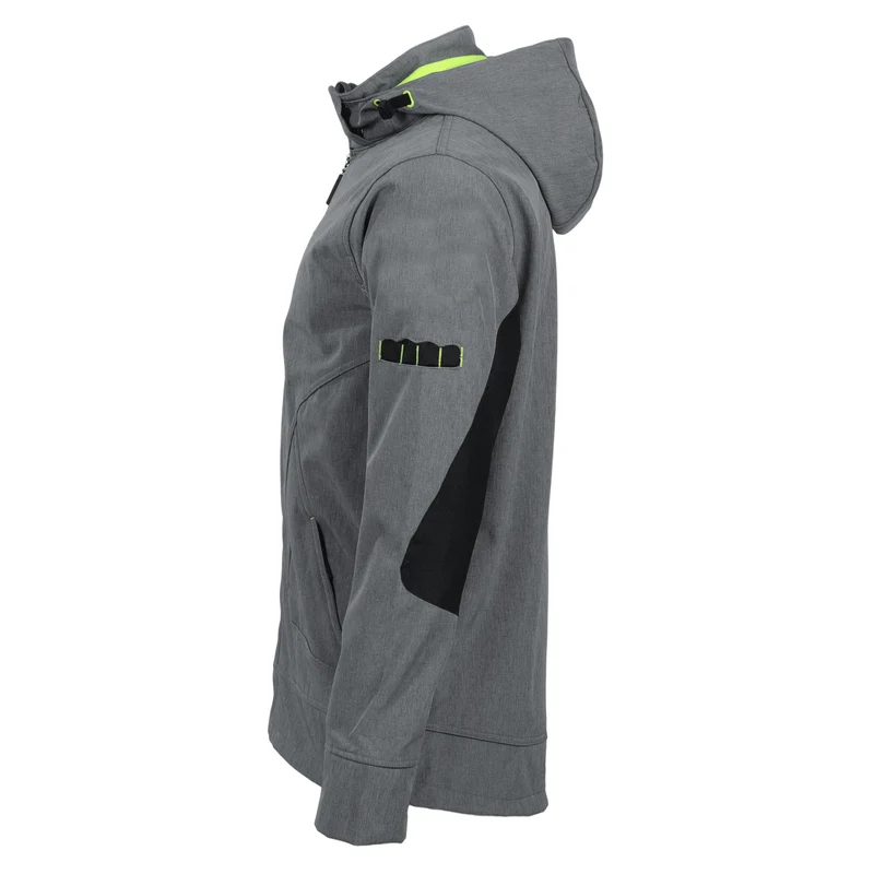 BOREL - BLOUSON DE TRAVAIL EN SOFTSHELL - 1511 | Gris chiné / Jaune fluo