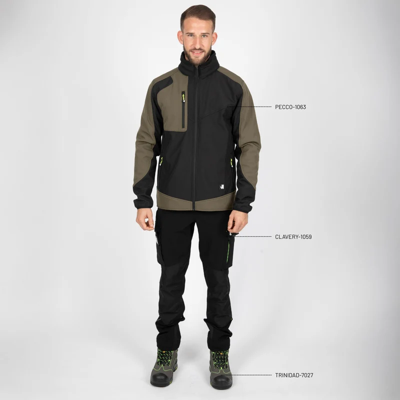 PECCO - BLOUSON DE TRAVAIL EN SOFTSHELL - 1063 | Noir / Kaki