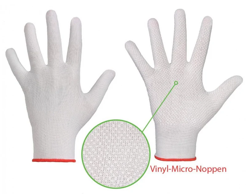 240 Paar Feinstrick Handschuhe aus Polyester, mit Vinyl Micro Noppen