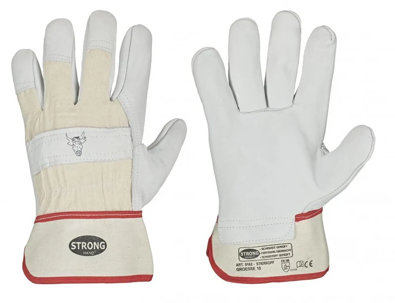 60 Paar Rindvollleder Handschuhe, Stierkopf