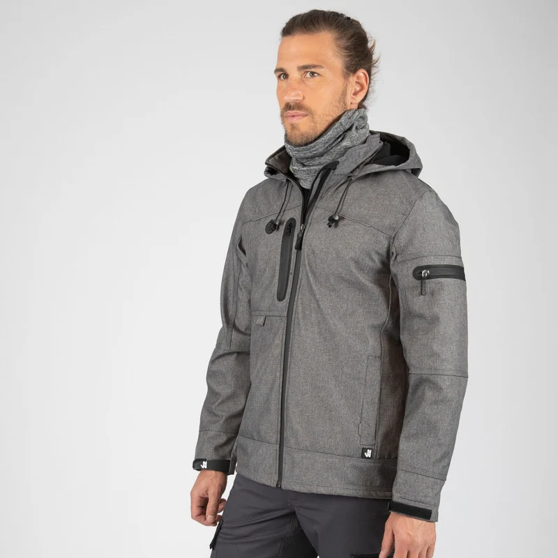 FLORES - BLOUSON DE TRAVAIL EN SOFTSHELL - 1133 | Gris Chiné